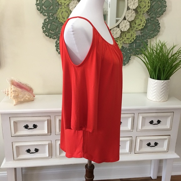 NWT Karen Kane Orange Cold Shoulder Blouse - A - Picture 4 of 6
